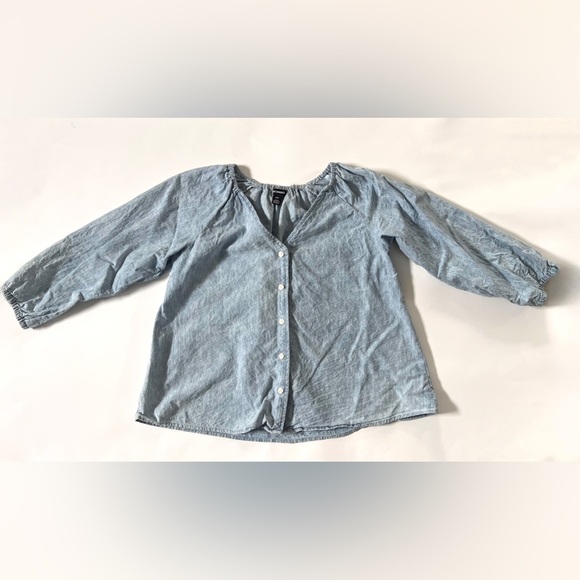 Joe Fresh 3/4 Sleeve Button Down Cotton Blouse Size S - Picture 3 of 8